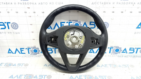 BMW 5 G30 17-23 black leather steering wheel, Sport, paddle shifters, no heating, scratches, peeling