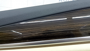 Rear left door panel for BMW 5 G30 17-23 Canberra beige leather, dark wood insert, beige leather armrest, with handle, scratches, needs cleaning