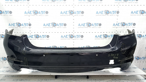 Bare rear bumper for BMW 5 G30 17-20 with parking sensors, black, dented, scratches, crack