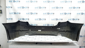 Bare rear bumper for BMW 5 G30 17-20 with parking sensors, black, dented, scratches, crack