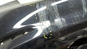 Bare rear bumper for BMW 5 G30 17-20 with parking sensors, black, dented, scratches, crack