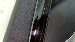 Door trim panel rear right BMW 5 G30 17-23 leather beige Canberra beige, insert under dark wood, armrest beige leather, with handle, scratches, needs cleaning