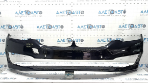 Bare front bumper for BMW 5 G30 17-20 with parking sensors, black, scratches, dents