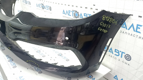 Bare front bumper for BMW 5 G30 17-20 with parking sensors, black, scratches, dents