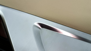 Front right door panel for BMW 5 G30 17-20 Canberra beige leather, dark wood insert, beige leather armrest, with handle, with speaker mesh, scratches, needs cleaning