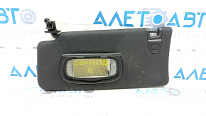 Left visor for Jeep Compass 19-25, black, with backlight, without hook