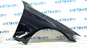 Front right wing BMW 5 G30 17-23 aluminum, black 668, dent, broken fastener