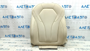 Upper passenger seat trim for BMW 5 G30 17-23, Canberra beige leather, for cleaning