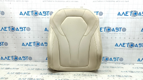 Upper driver's seat trim for BMW 5 G30 17-23, Canberra beige leather, dents, needs cleaning