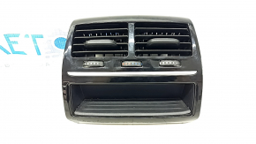 BMW 5 G30 17-20 center console air duct deflector, gloss black with chrome, broken fasteners, worn