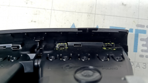 BMW 5 G30 17-20 center console air duct deflector, gloss black with chrome, broken fasteners, worn