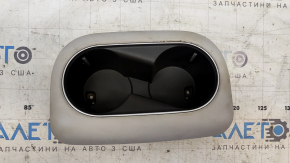Hyundai Ioniq 5 22-24 center console cup holders with gray trim, worn