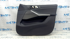 Front right door panel for BMW X7 G07 19-22 Black, black wood/bronze wood insert, with handle, speaker grille, dents, scratches, molding bump