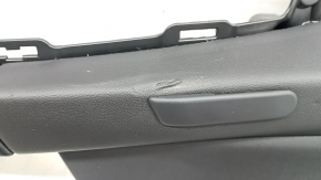 BMW X7 G07 19-22 Black rear left arch trim, wood insert with molding, dented, scratches, broken fastener, dented fastener