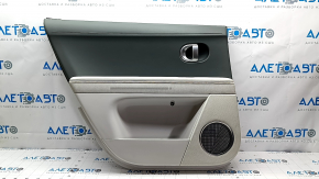 Door trim, rear left, Hyundai Ioniq 5 22-24, green with gray, gray leather armrest, with handle, with window lift control, needs cleaning, worn