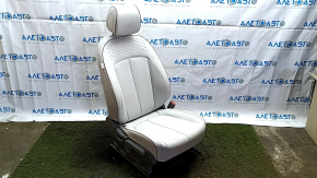 Hyundai Ioniq 5 22-24 passenger seat with airbag, mechanical, heated, combination gray leather with perforated brown inserts, dry-cleanable