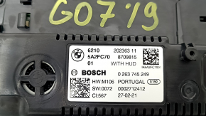 Instrument cluster for BMW X7 G07 19-22 12.3", with projection, 34k