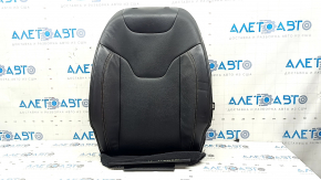 Driver's seat upholstery, upper, Jeep Compass 23, black leather with perforations and brown stitching, heated, dents