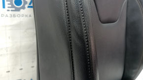 Driver's seat upholstery, upper, Jeep Compass 23, black leather with perforations and brown stitching, heated, dents