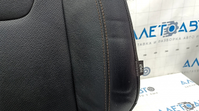 Driver's seat upholstery, upper, Jeep Compass 23, black leather with perforations and brown stitching, heated, dents