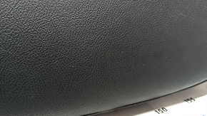 Driver's seat lower trim for a Jeep Compass 23, black leather with perforations and brown stitching, heated, dents, needs cleaning