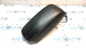 Jeep Cherokee KL 14-18 leather armrest, black, white stitching, tread, worn