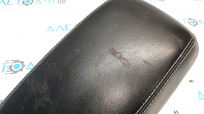 Jeep Cherokee KL 14-18 leather armrest, black, white stitching, tread, worn