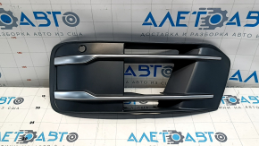 Left front bumper grille for Audi Q7 16-19, chrome, for parking sensors without radar, broken mount, broken mount