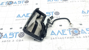 Jeep Compass 22-25 shifter cover, black leather, chrome trim, glossy black, scratches