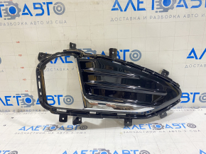 Front bumper grille right Ford Edge 19- under fog lights with chrome molding