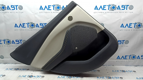 Black rear left door panel for a 2021-2023 Ford Mustang Mach-E, gray leather insert, black leather armrest, Bang & Olufsen, with handle, scratches