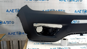 The front bumper, bare upper part of the Jeep Compass 17-21, with a plug, is dented, the plastic is unsoldered.