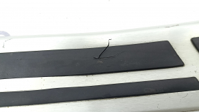 Left side step sill trim for BMW X7 G07 19-25, black with chrome, bent, scratches