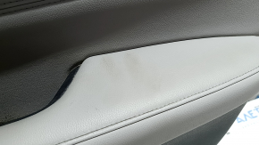 Front right door panel for Honda CRV 17-22, black, gray leather armrest, gray leather insert, wood molding, with handle, for cleaning
