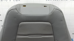 Honda CRV 17-22 passenger seat back upholstery, gray leather, perforated and heated, needs cleaning, missing fastening hooks, oxidized chip, dented