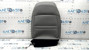 Honda CRV 17-22 passenger seat back upholstery, gray leather, perforated and heated, needs cleaning, missing fastening hooks, oxidized chip, dented