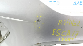 Front bumper bare Ford Escape MK3 2017-2019 rest silver UX, scratches, crack in mount