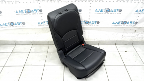 Right rear seat for an Infiniti QX50 19-21 with airbag, black leather, gray stitching, dented, scratches on the trim