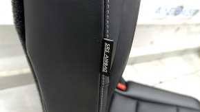 Right rear seat for an Infiniti QX50 19-21 with airbag, black leather, gray stitching, dented, scratches on the trim