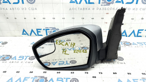 Left side mirror assembly for Ford Escape MK3 17-19, 3-pin, silver