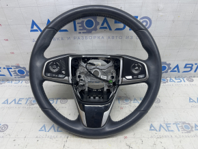 Honda CRV 17-19 black leather steering wheel assembly, with rear cover, with buttons, scratches, ready for dry cleaning