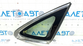 Rear right window, blind glass, Hyundai Sonata 20-22 petrol, scratches on chrome, chrome peeled off