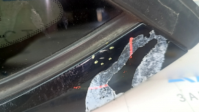 Rear left window, fixed glass, Ford Mustang Mach-E 21-23, gloss black, chip on molding