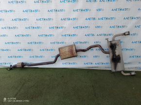 Exhaust manifold assembly with barrel for Ford Escape MK3 13-19 with chrome tips, with catalytic converter, dents, rusty