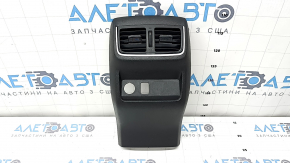 Rear center console trim for Infiniti QX50 19-22, black with chrome, with deflector, scratches, broken guide