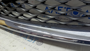 Infiniti QX50 19-25 radiator grille without emblem, sand, bumps, cracks in molding, broken mount
