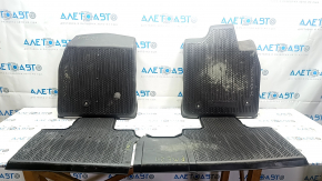 Set of floor mats for Ford Mustang Mach-E 21-24, black rubber, ready for cleaning