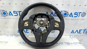 Infiniti QX50 19-24 black leather steering wheel, no buttons, scratches, dry cleanable