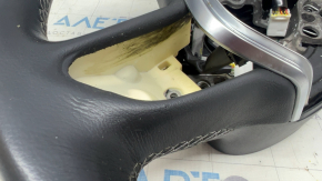 Infiniti QX50 19-24 black leather steering wheel, no buttons, scratches, dry cleanable