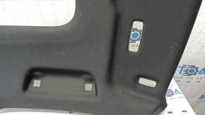 The headliner of the Audi Q5 8R 09-17 is black, ready for panoramic windows, needs cleaning, creases, and torn fasteners.